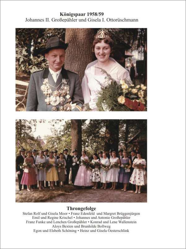 Königspaar und Throngefolge 1958