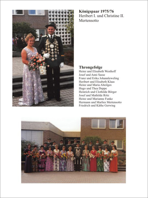 Königspaar und Throngefolge 1975